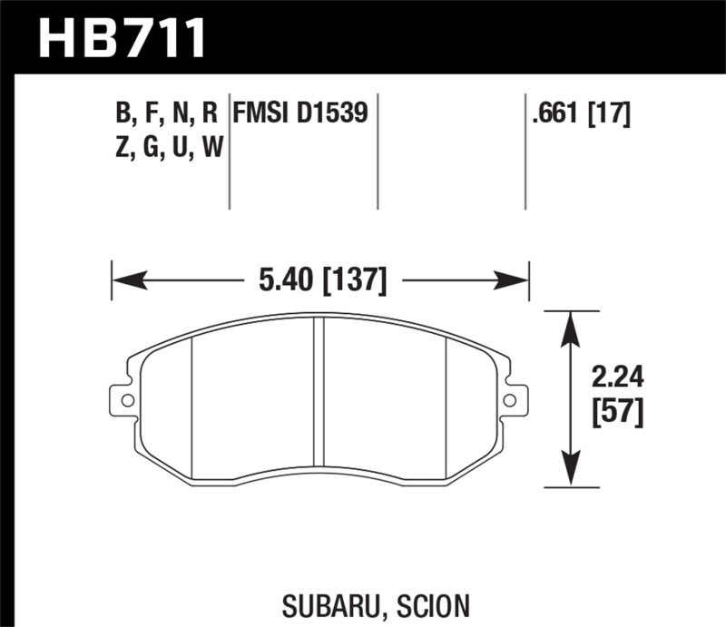 Hawk Performance Hawk 13-14 Scion FR-S / 13-14 Subaru BRZ Base 2dr Coupe HPS 5.0 Front Brake Pads
