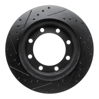 R1 Concepts R1 95-99 Ford F-350 4WD (Excl Super Duty) Front Right Drilled & Slotted Black Brake Rotor