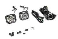 Go Rhino Xplor Bright Series Sideline Cube LED Spot Light Kit (Surface Mount) 4x3 - Blk (Pair)