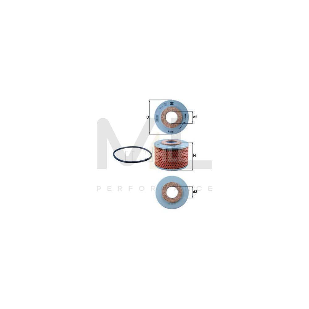 MAHLE ORIGINAL OX 16D Oil Filter Filter Insert | Performance Parts DirectCar Parts