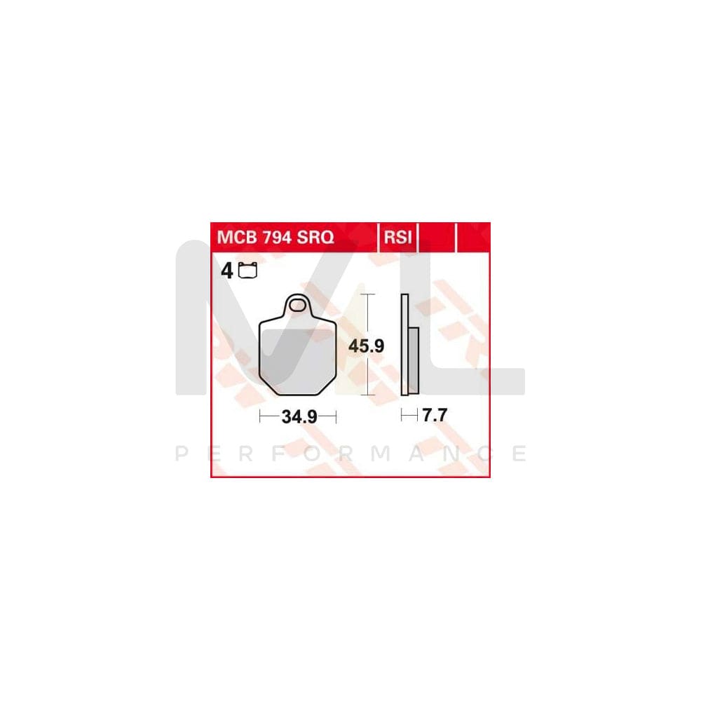 TRW Sinter Track Racing Mcb794Srq Brake Pad Set | Performance Parts Direct Car Parts