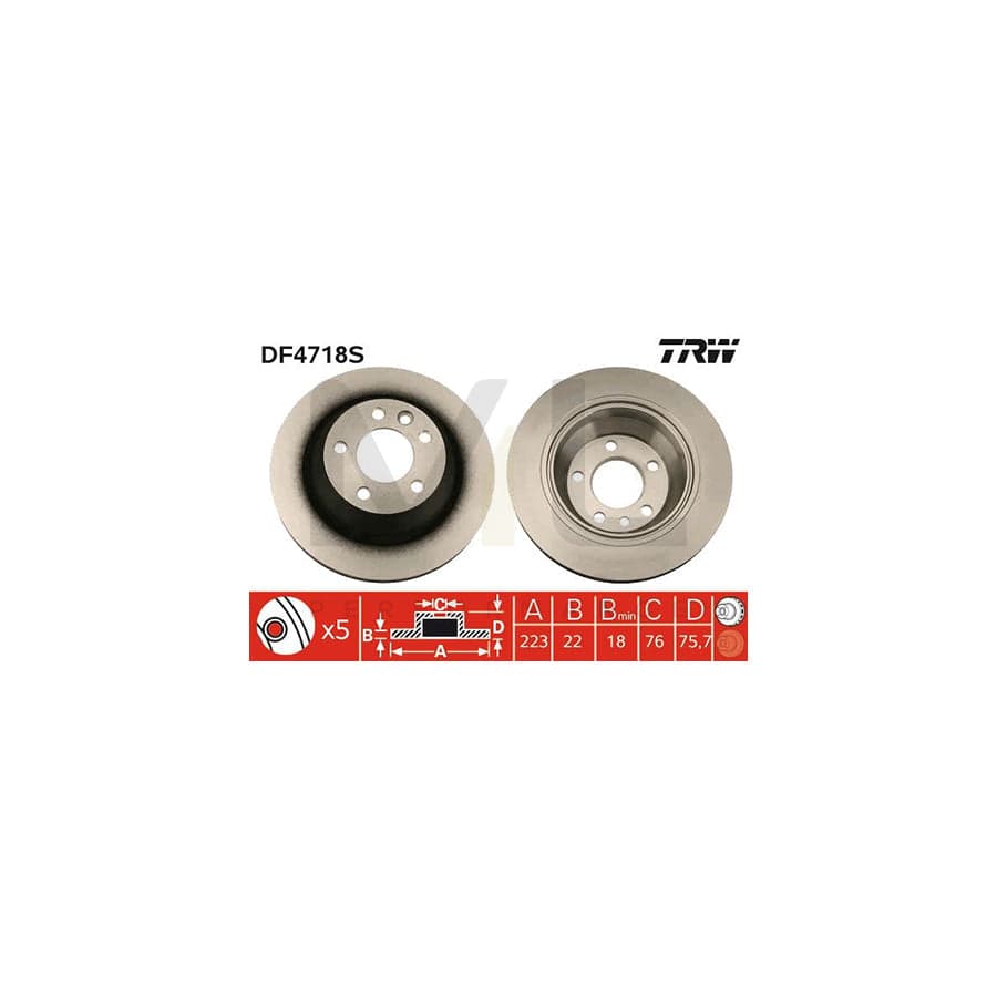 TRW DF4718S Brake Disc Vented, Painted | Performance Parts Direct Car Parts