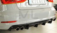 Rieger 00088157 Audi 8V A3 Rear Diffuser for Twin Tailpipe Left - Glossy Black