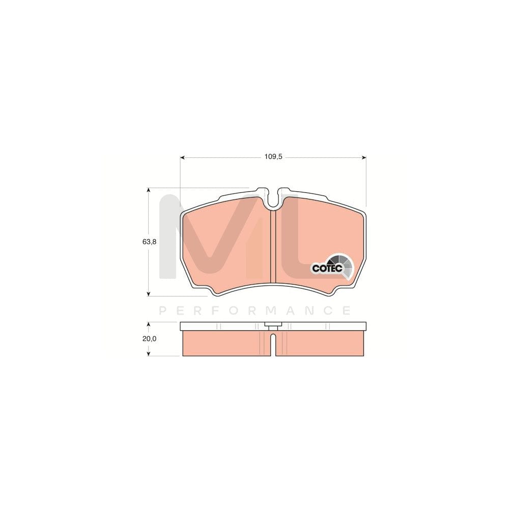 TRW Cotec Gdb1535 Brake Pad Set For Iveco Daily Prepared For Wear Indicator | Performance Parts Direct Car Parts