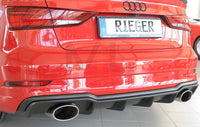 Rieger 00056827 Audi 8V Rear Diffuser for Sport Tailpipe Left & Right (A3 & S3) -  Matte Black
