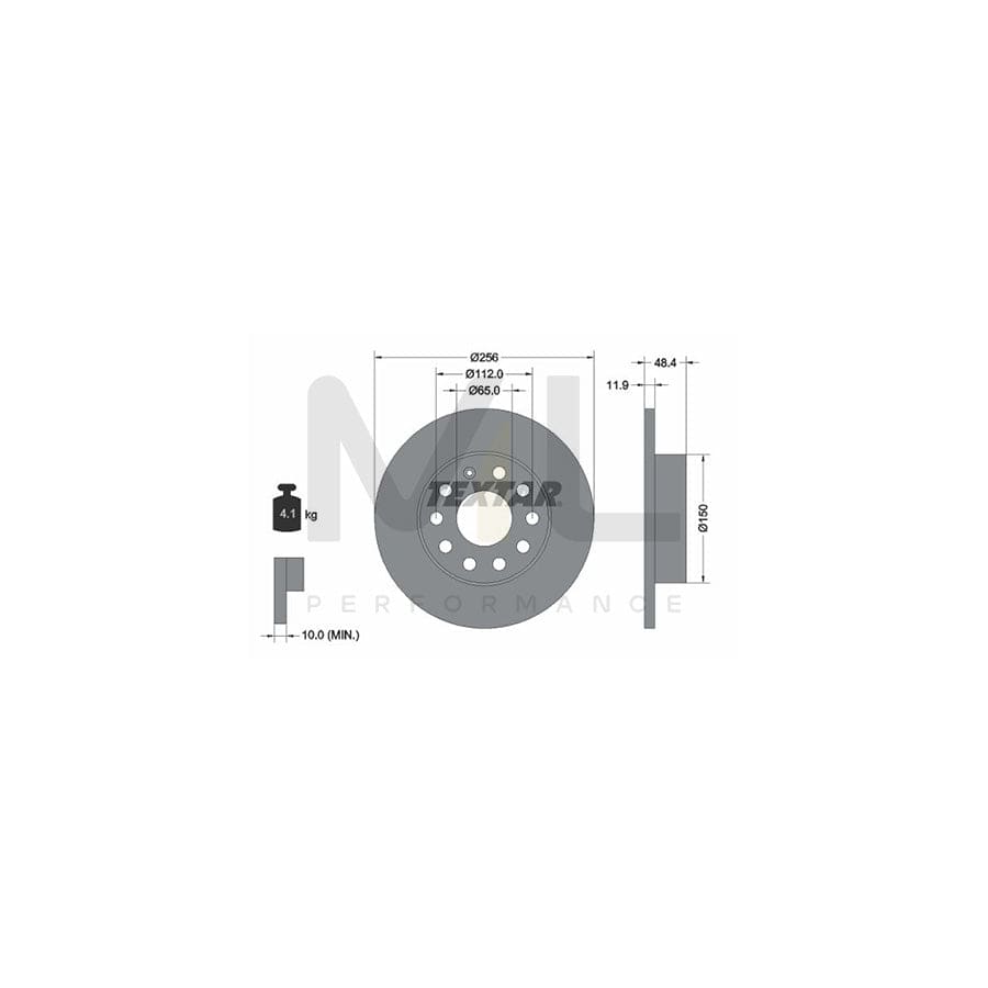 TEXTAR 92121100 Brake Disc Solid, without wheel hub, without wheel studs | Performance Parts Direct Car Parts