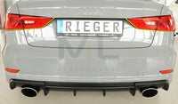 Rieger 00056809 Audi 8V Rear Diffuser for Sport Tailpipe Left & Right (A3 & S3) -  Matte Black