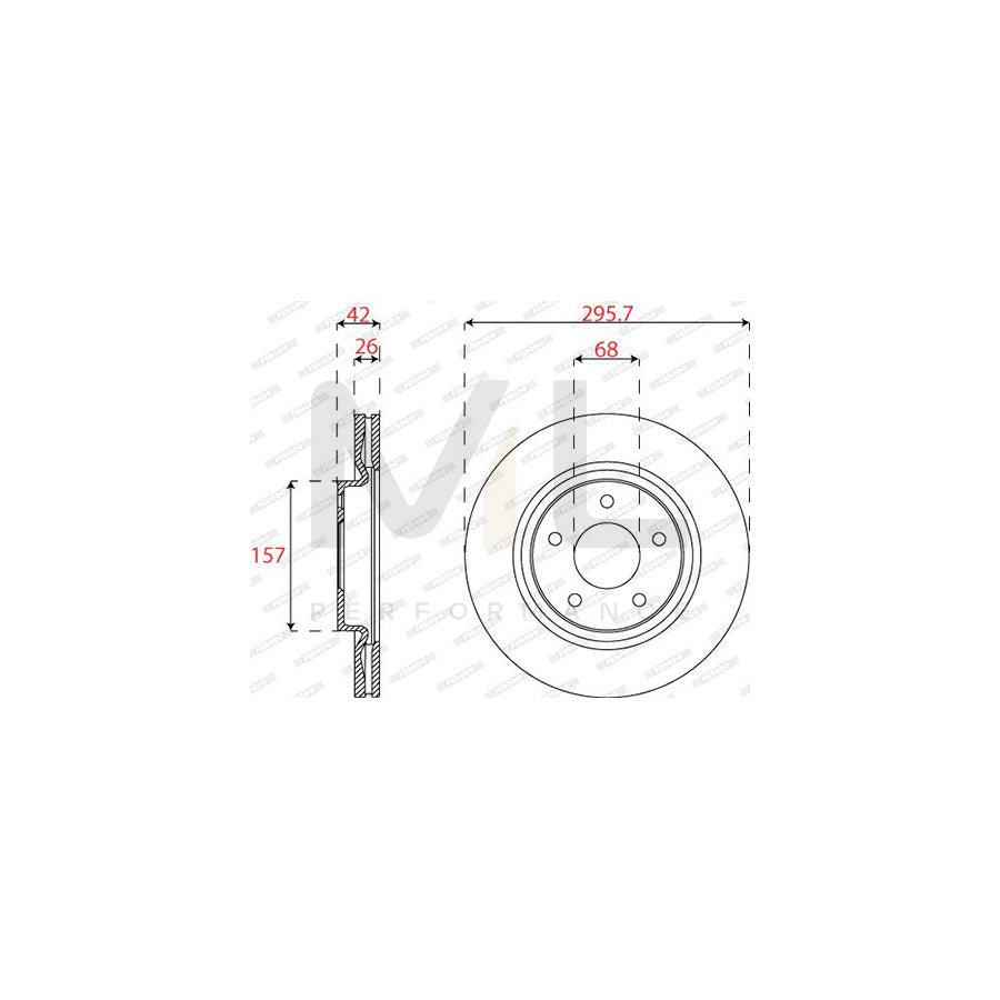 FERODO DDF2099C Brake Disc Vented | Performance Parts Direct Car Parts