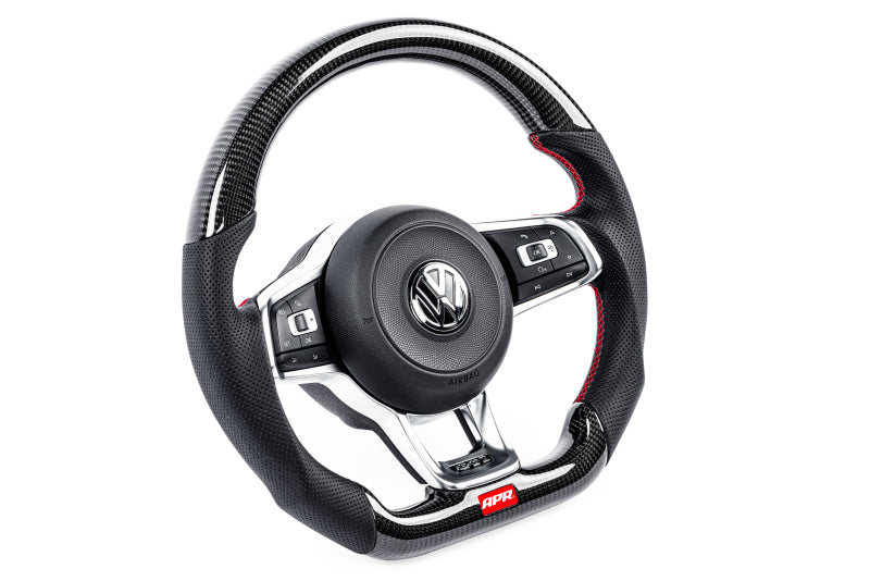 APR 15-26 Volkswagen Golf R/GTI/Jetta (MK7) Carbon Fiber/Red Stitch Steering Wheel (For Paddles)
