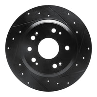 R1 Concepts R1 02-04 Acura RL Rear Right Drilled & Slotted Black Brake Rotor