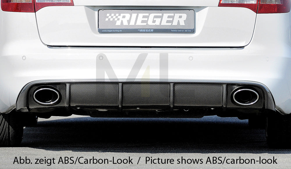 Rieger 00088045 Audi 4F A6 Rear Diffuser for Sport Tailpipe Left & Right - Glossy Black