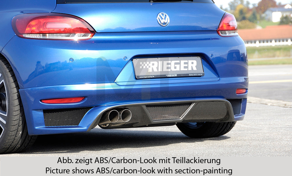 Rieger 00014109 VW 13 Mk3 Scirocco Rear Diffuser for Twin Tailpipe Left -  Matte Black