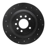 R1 Concepts R1 08-11 Saab 9-3 Rear Right Drilled & Slotted Black Brake Rotor