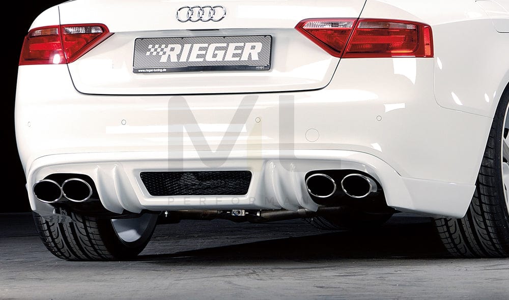Rieger 00055408 Audi B8 B81 Rear Diffuser for Twin Tailpipe Left & Right (A5 & S5) -  Matte Black