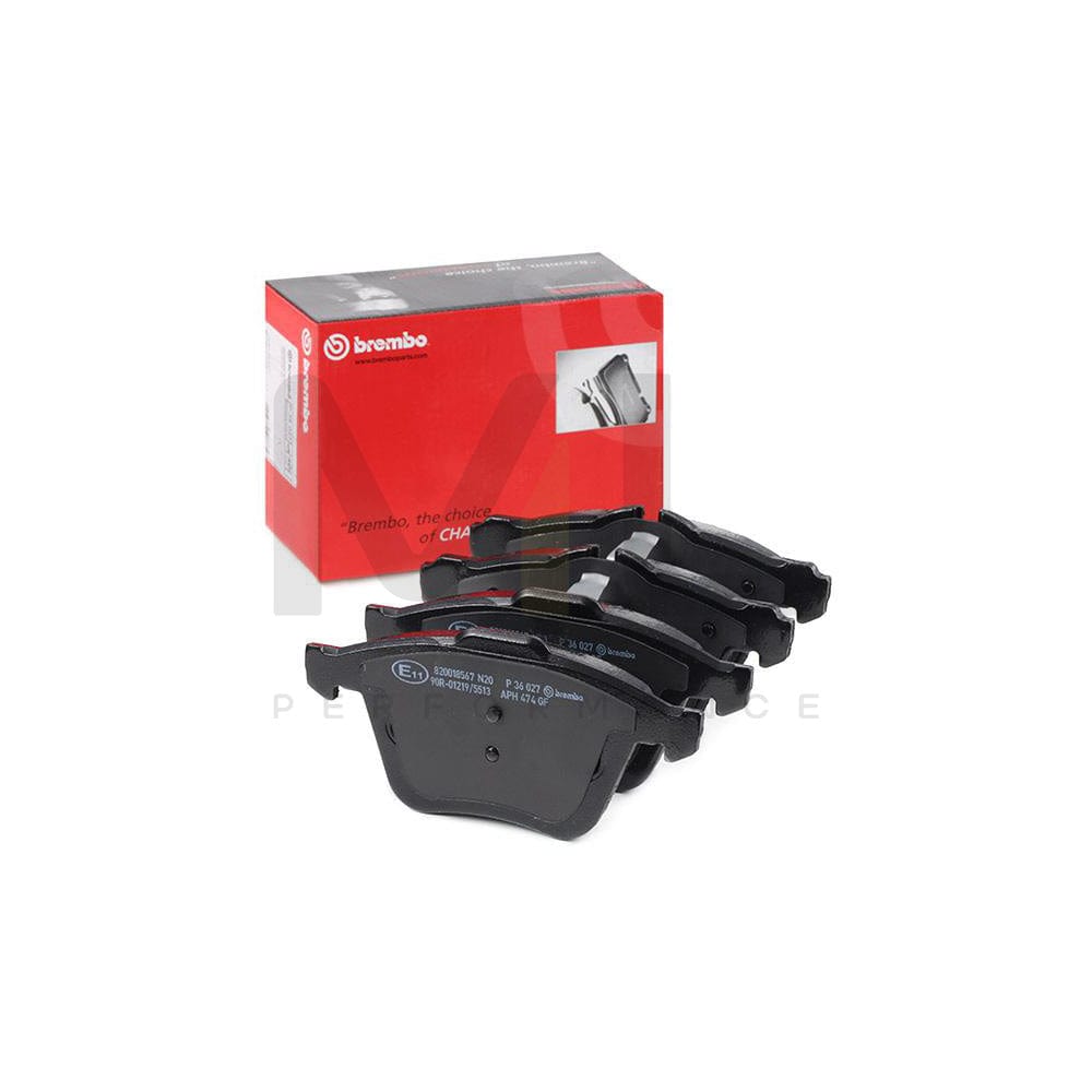 Brembo P 36 027 Brake Pad Set Prepared For Wear Indicator, With Piston Clip