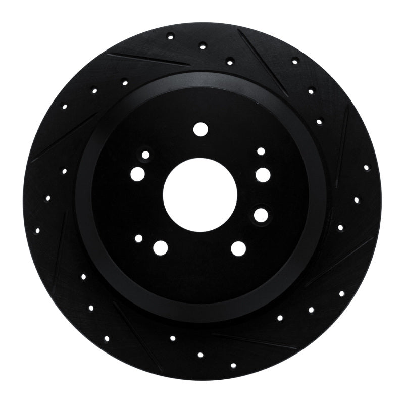 R1 Concepts R1 14-16 Acura MDX Rear Right Drilled & Slotted Black Brake Rotor