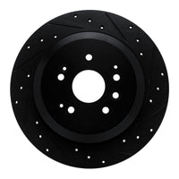 R1 Concepts R1 14-16 Acura MDX Rear Right Drilled & Slotted Black Brake Rotor