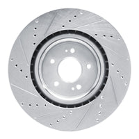 R1 Concepts R1 18-22 Genesis G70 Front Right Drilled & Slotted Silver Brake Rotor