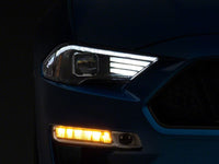Raxiom 18-23 Ford Mustang GT EcoBoost LED Projector Headlights- Black Housing (Clear Lens)