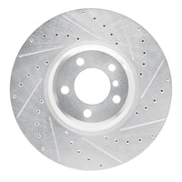 R1 Concepts R1 07-08 BMW ALPINA B7 Front Right Drilled & Slotted Silver Brake Rotor