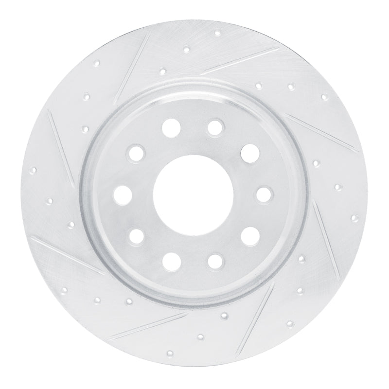 R1 Concepts R1 22-25 Jeep Grand Cherokee Rear Left Drilled & Slotted Silver Brake Rotor