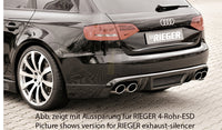 Rieger 00099072 Audi B8 B81 A4 Rear Diffuser for Original Tailpipe Left & RIght - Carbon-Look
