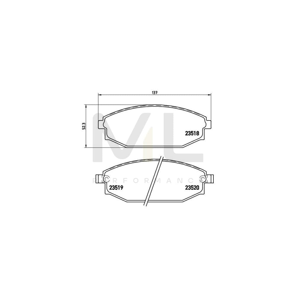 Brembo P 54 027 Brake Pad Set With Acoustic Wear Warning