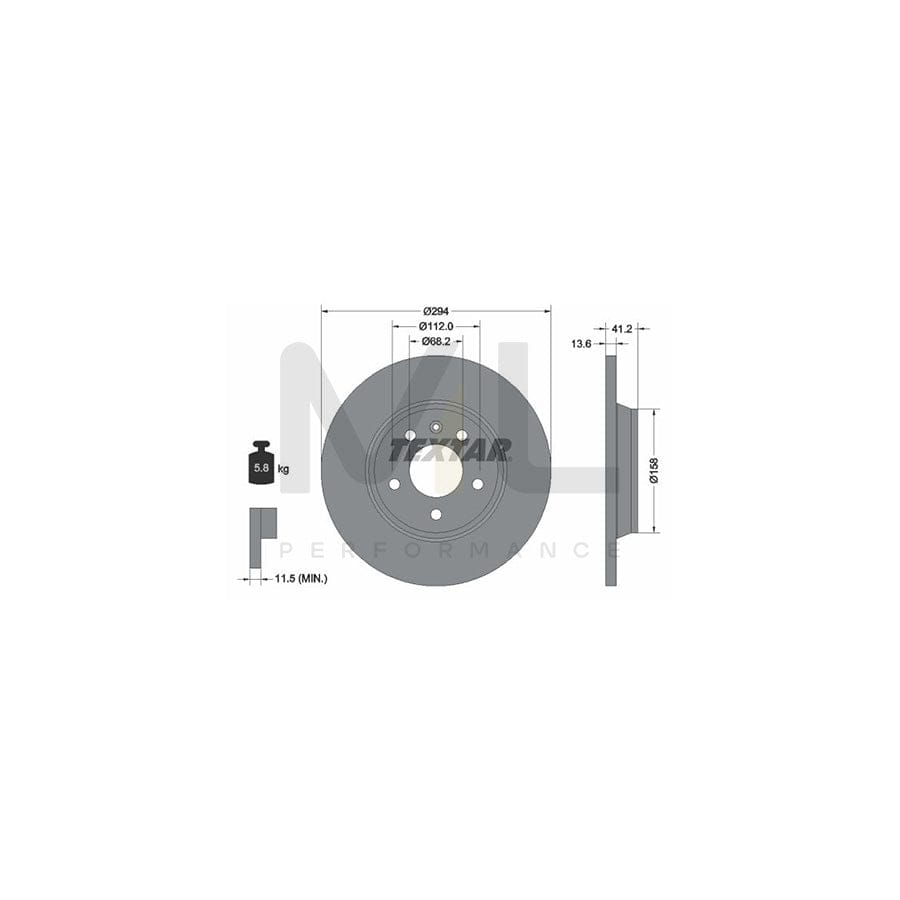 TEXTAR 92098100 Brake Disc Solid, without wheel hub, without wheel studs | Performance Parts Direct Car Parts