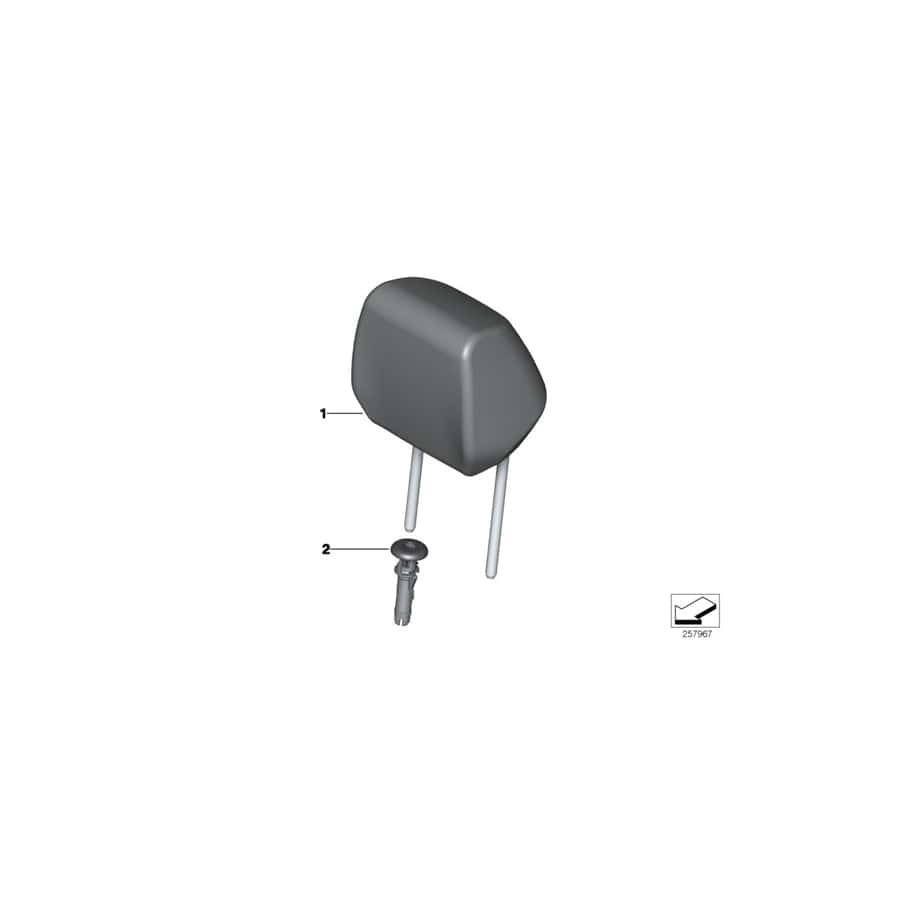 Genuine BMW 52108067749 F87 Headrest Leather SCHWARZ/BLAU (Inc. M2 & M2 Competition)