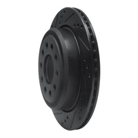 R1 Concepts R1 03-11 Lincoln Town Car Rear Left Drilled & Slotted Black Brake Rotor