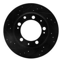 R1 Concepts R1 77-88 Porsche 924 Rear Left Drilled & Slotted Black Brake Rotor