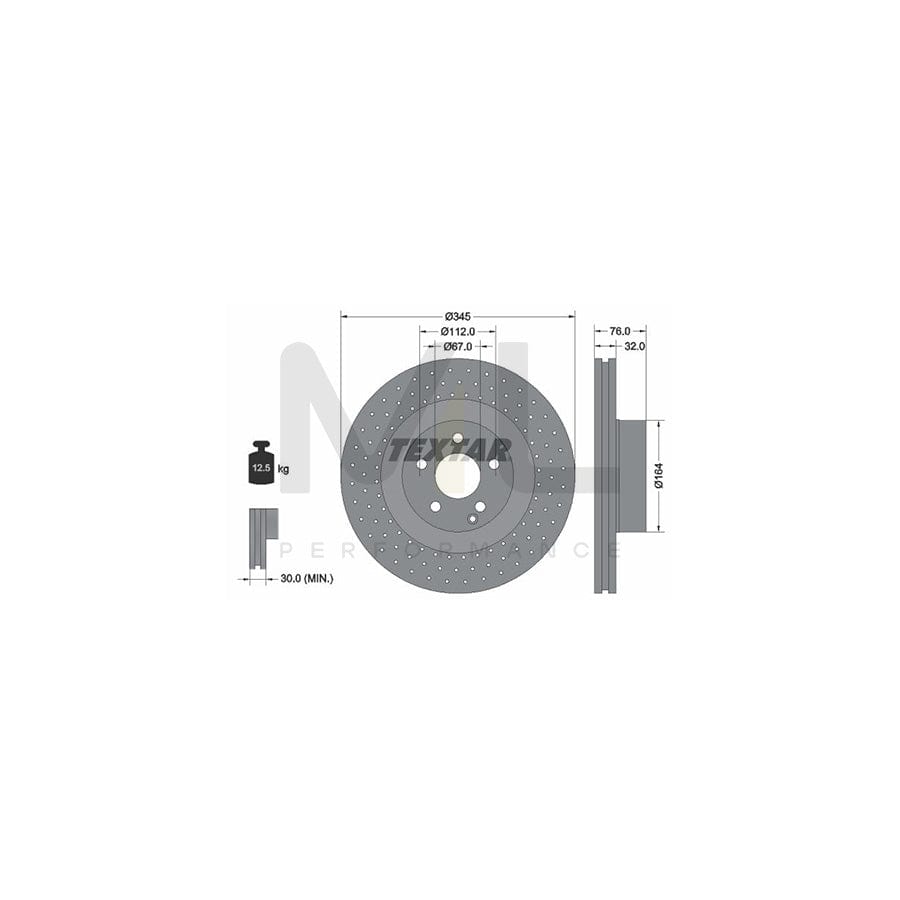 TEXTAR 92108800 Brake Disc suitable for MERCEDES-BENZ S-Class Internally Vented, Perforated, without wheel hub, without wheel studs | Performance Parts Direct Car Parts