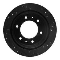 R1 Concepts R1 88-95 Nissan Pathfinder Rear Right Drilled & Slotted Black Brake Rotor