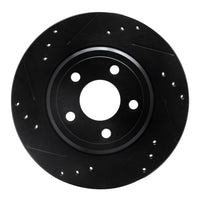 R1 Concepts R1 00-06 Ford Thunderbird Rear Left Drilled & Slotted Black Brake Rotor