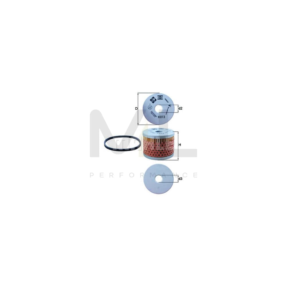 MAHLE ORIGINAL KX 13D Fuel filter Filter Insert | Performance Parts DirectCar Parts