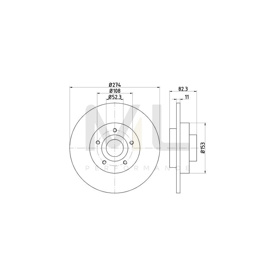 TEXTAR PRO 92171403 Brake Disc Solid, Coated, with wheel hub, without wheel studs | Performance Parts Direct Car Parts