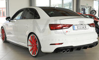 Rieger 00088185 Audi 8V S3 Rear Diffuser for Original Twin Tailpipe Left & Right - Glossy Black