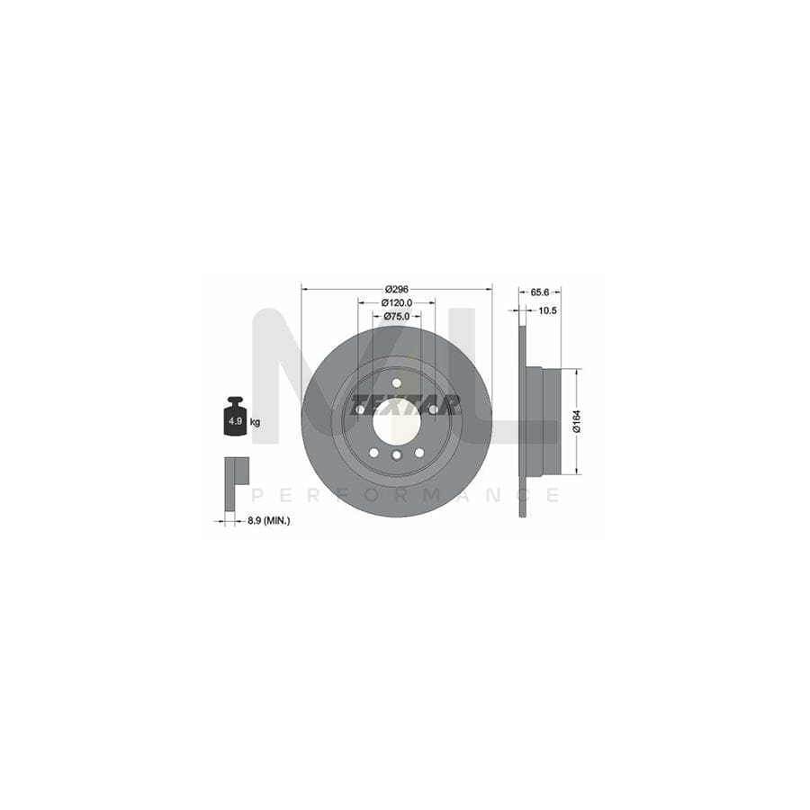 TEXTAR 92133100 Brake Disc Solid, without wheel hub, without wheel studs | Performance Parts Direct Car Parts