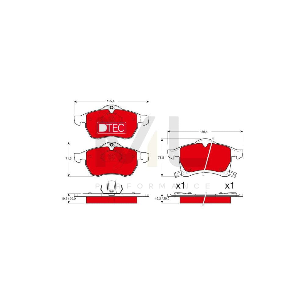 TRW Dtec Cotec Gdb1350Dte Brake Pad Set Prepared For Wear Indicator | Performance Parts Direct Car Parts