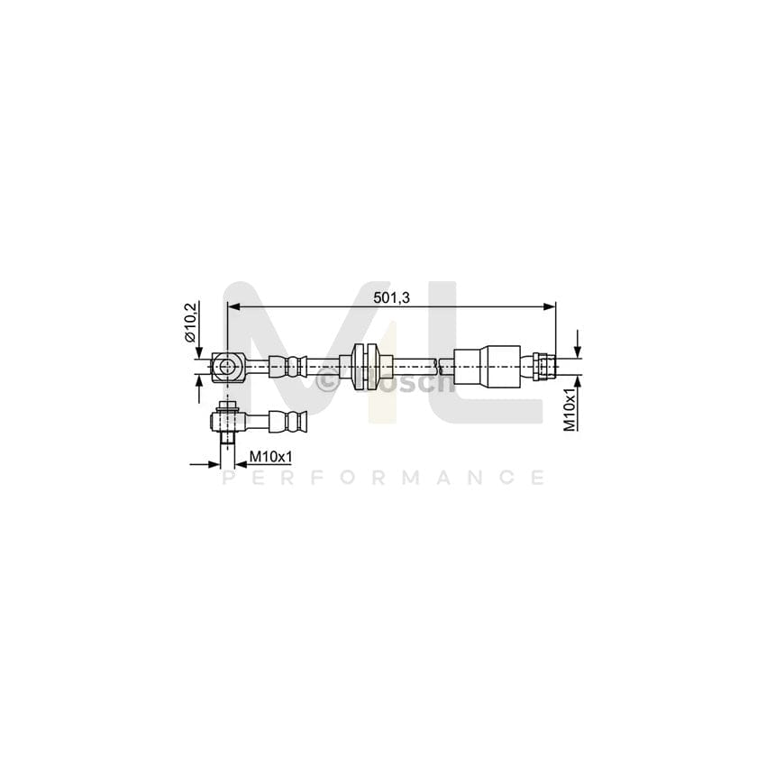 BOSCH 1 987 481 937 Brake Hose 490mm, M10x1 | Performance Parts Direct Car Parts