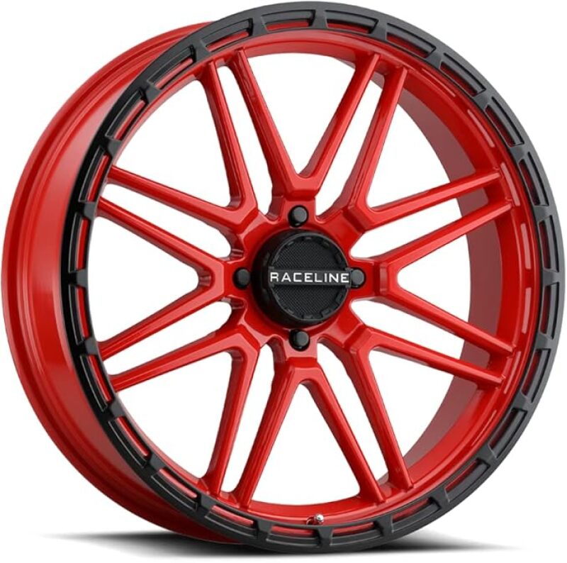 Raceline A11RB Krank-XL 20x7in / 4x137 BP / 0mm Offset / 110.18mm Bore - Red/Black Wheel