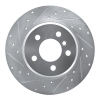 R1 Concepts R1 00-06 BMW X5 Front Left Drilled & Slotted Silver Brake Rotor