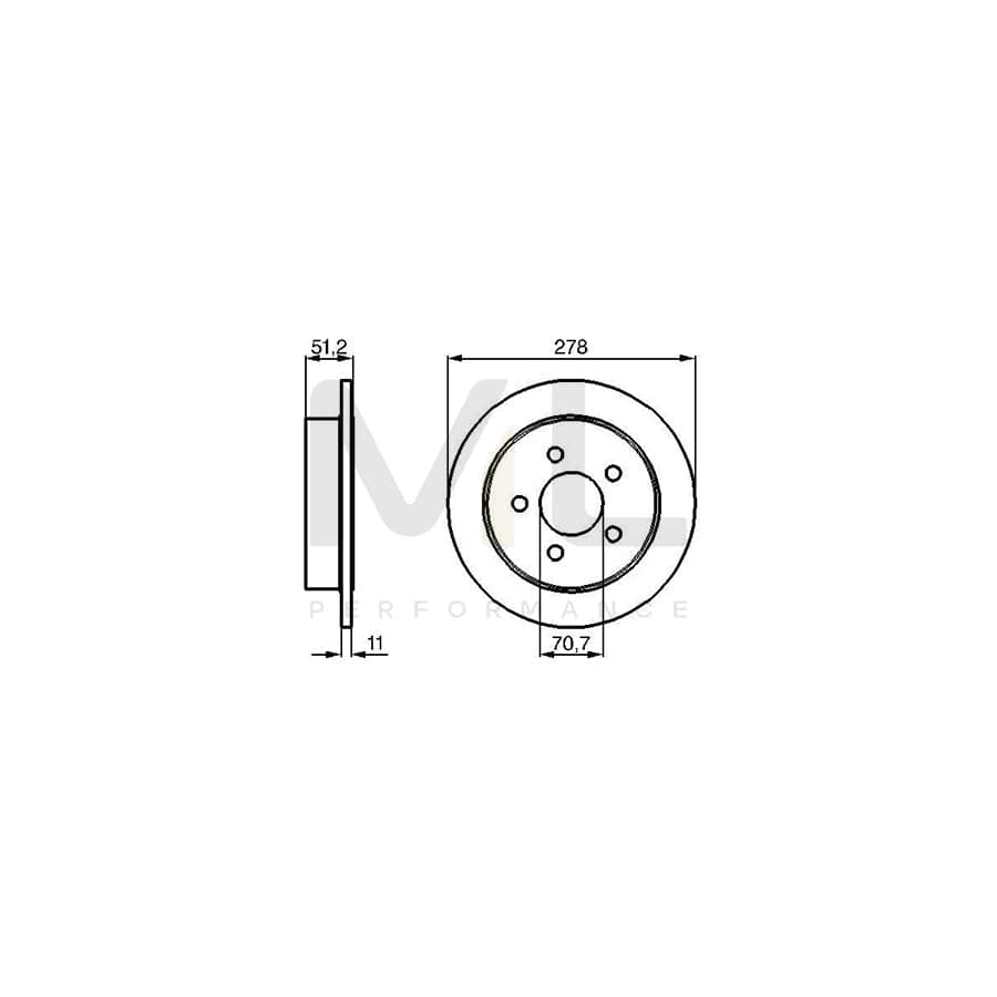 BOSCH 0 986 478 487 Brake Disc Solid, Oiled | Performance Parts Direct Car Parts