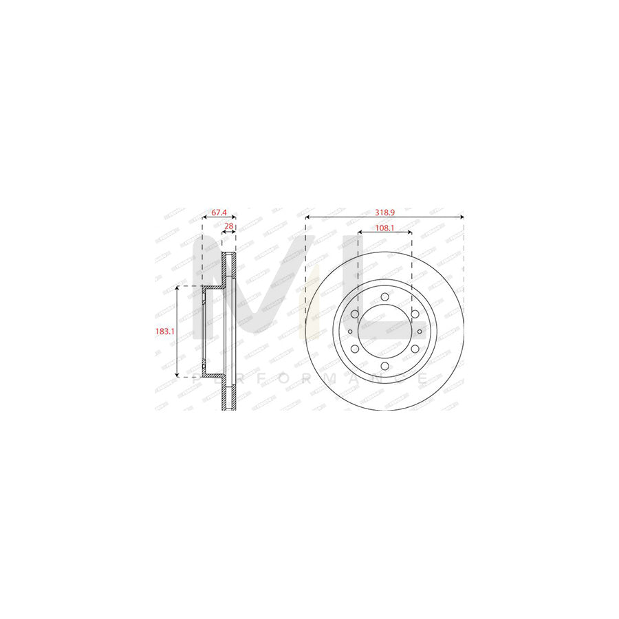 FERODO DDF2746 Brake Disc Vented | Performance Parts Direct Car Parts
