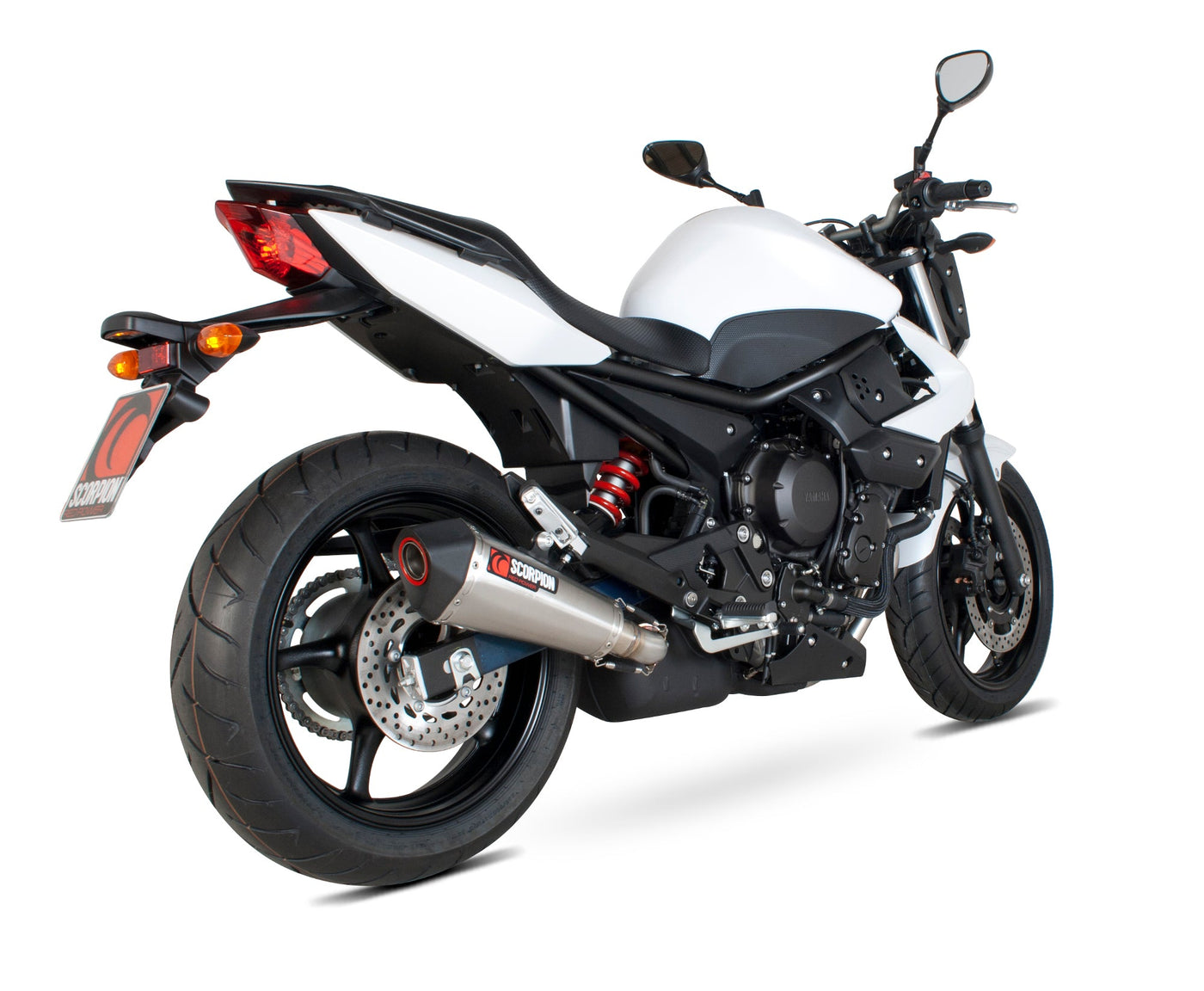 Scorpion RYA86SEO Yamaha XJ6 Serket Taper Slip-On Exhaust - Brushed Stainless Steel Sleeve