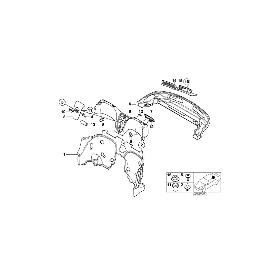 Genuine BMW 51478266776 E52 Trim Panel, Folding Top Compartment, Top P1SP SPORTROT (Inc. ALPINA V8 & Z8)