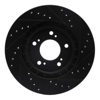 R1 Concepts R1 97-05 Acura NSX Front Left Drilled & Slotted Black Brake Rotor