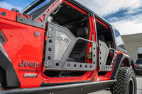 DV8 Offroad Jeep 18+ Wrangler JL / 20+ Gladiator JT Rear Rock Doors w/ Perforated Aluminum Mesh