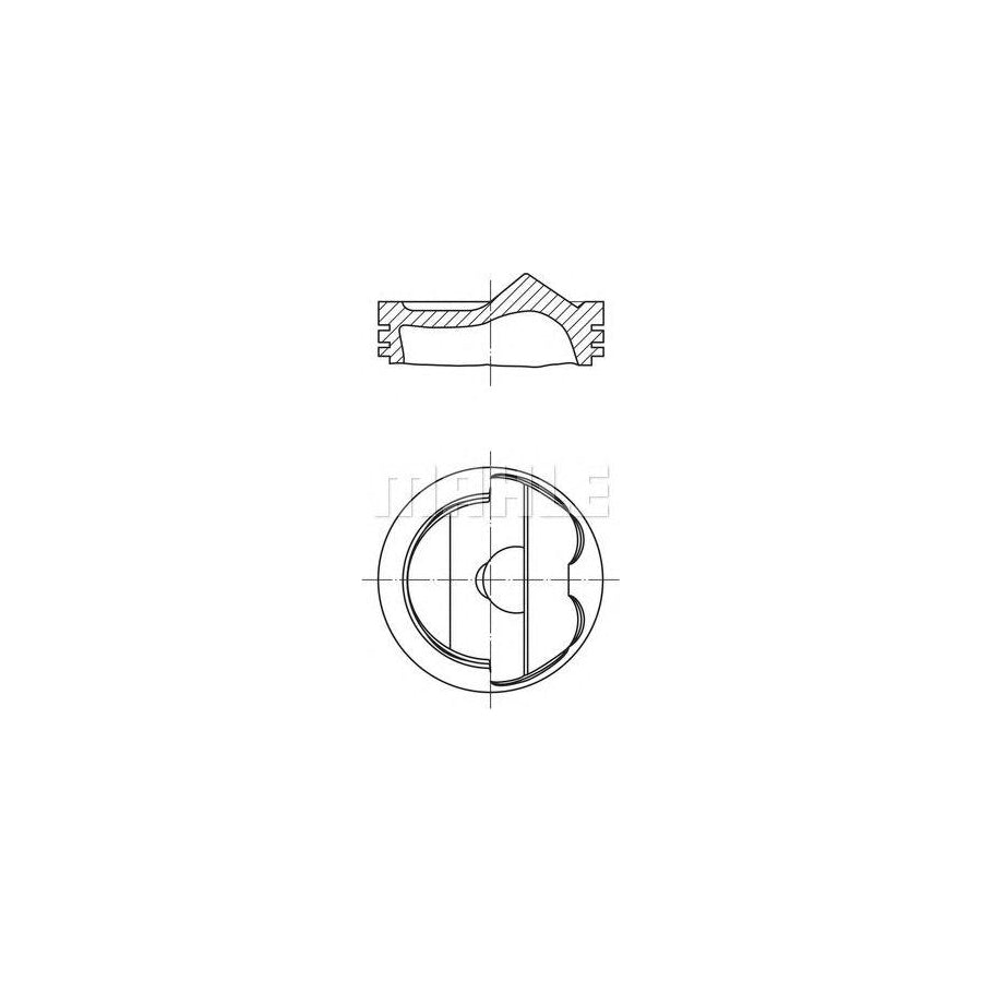 MAHLE ORIGINAL 028 PI 00125 000 Piston 84,51 mm, with piston ring carrier, without cooling duct