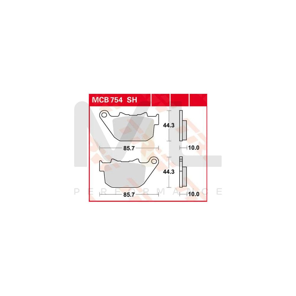 TRW Sinter Street Mcb754Sh Brake Pad Set | Performance Parts Direct Car Parts